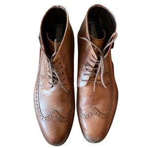 Johnston & Murphy Ankle-Length Lace Leather Boots